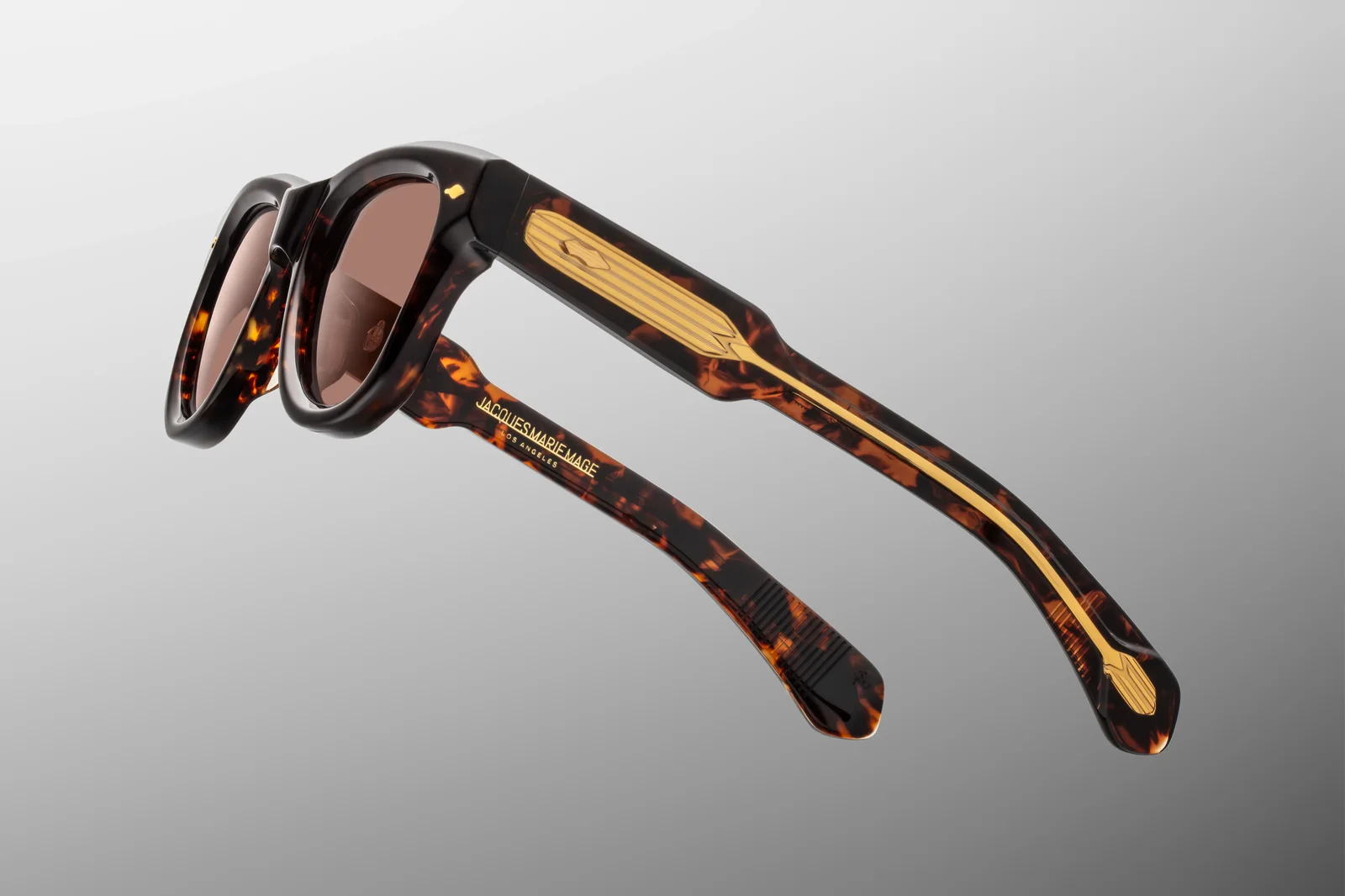 Jacques Marie Mage Kinshasa sunglasses in Agar tortoise acetate with gold temple details